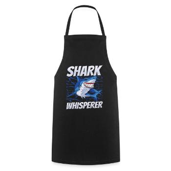 Shark Whisperer Shark Whisperer Shark Tooth Shark Sharks - Cooking Apron - black - Front - AI Model Male 185 dark (185cm)