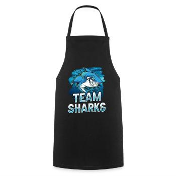 Team Sharks Shark Tooth Shark Shark Shark Diving - Cooking Apron - black - Front - AI Model Male 185 dark (185cm)