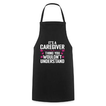 Caregiver Gift Nurse - Cooking Apron - black - Front - AI Model Male 185 dark (185cm)