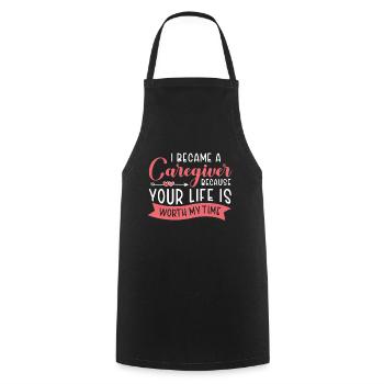 Caregiver Gift Nurse - Cooking Apron - black - Front - AI Model Male 185 dark (185cm)