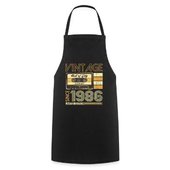 37th Birthday Man Original July Vintage 1986 - Cooking Apron - black - Front - AI Model Male 185 dark (185cm)