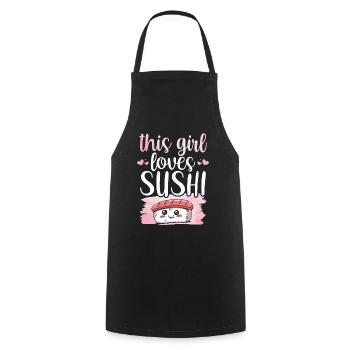 Dieses Mädchen Liebt Sushi Fan Essen Liebhaber - Kochschürze - Schwarz - Vorne - AI Model Male 185 dark (185cm)