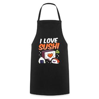 I love sushi sayings food lover fan - Cooking Apron - black - Front - AI Model Male 185 dark (185cm)