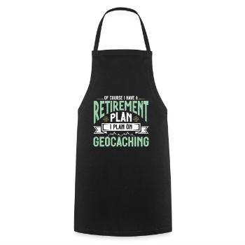 Geocaching Gift Geocacher Geocache - Cooking Apron - black - Front - AI Model Male 185 dark (185cm)
