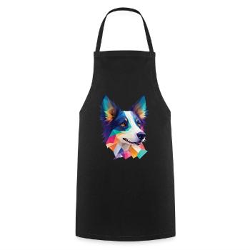 Border Collie Dog Dog Race Collie Dog Design - Tablier de cuisine - noir - Devant - AI Model Male 185 dark (185cm)