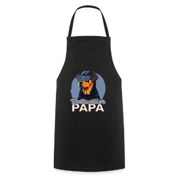 Rottweiler Papa - Tablier de cuisine - noir - Devant - AI Model Male 185 dark (185cm)