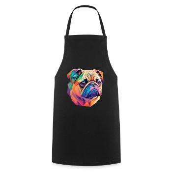 Pug Dog Polygon Art Geometric Pug Dogs - Tablier de cuisine - noir - Devant - AI Model Male 185 dark (185cm)