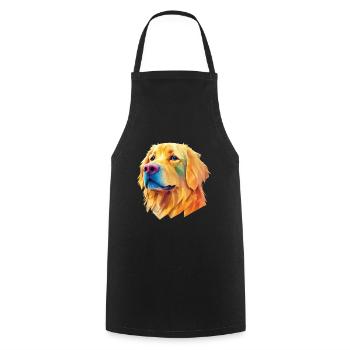 Golden Retriever Hund Hunde Design Polygon Art - Kochschürze - Schwarz - Vorne - AI Model Male 185 dark (185cm)