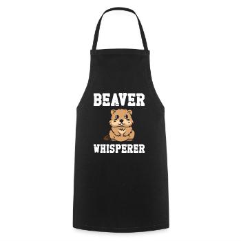 Beaver Whisperer - Kochschürze - Schwarz - Vorne - AI Model Male 185 dark (185cm)