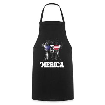 Merica - Kochschürze - Schwarz - Vorne - AI Model Male 185 dark (185cm)