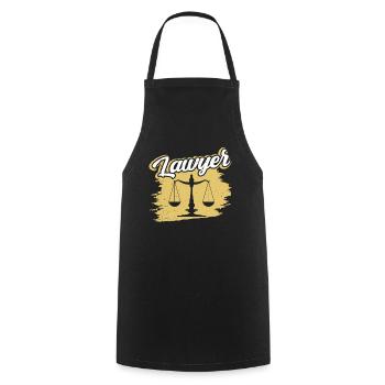 Diplôme d’avocat en droit - Tablier de cuisine - noir - Devant - AI Model Male 185 dark (185cm)