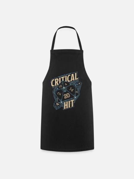 Dungeons And Dragons D20 Cube Critical Hit - Cooking Apron - black