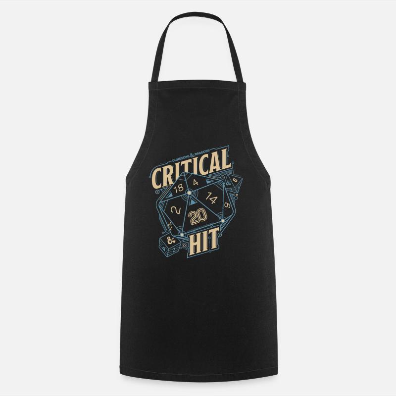 Dungeons And Dragons D20 Cube Critical Hit - Cooking Apron - black