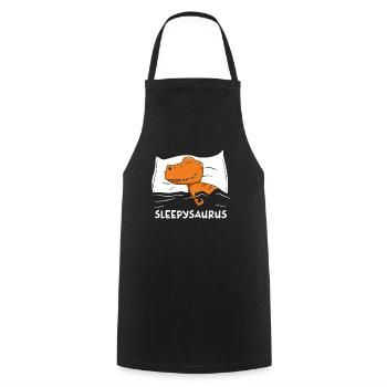 Sleepy Saurus Dinosaurier Schlafshirt - Kochschürze - Schwarz - Vorne - AI Model Male 185 dark (185cm)