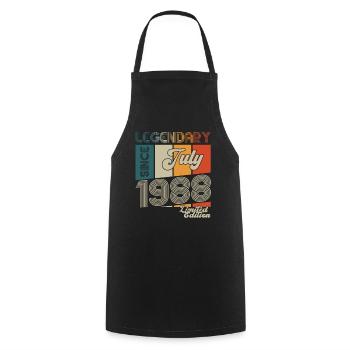 35th Birthday Man Born In July Born 1988 - Cooking Apron - black - Front - AI Model Male 185 dark (185cm)