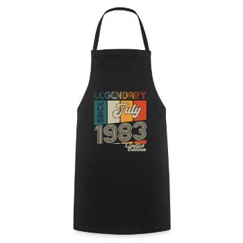 40th Birthday Man Born In July Vintage 1983 - Cooking Apron - black - Front - AI Model Male 185 dark (185cm)