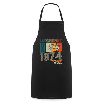 49th Birthday Man Born In July Born 1974 - Cooking Apron - black - Front - AI Model Male 185 dark (185cm)
