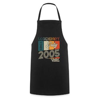 18ème Anniversaire Homme Né En Juillet Millésime 2005 - Tablier de cuisine - noir - Devant - AI Model Male 185 dark (185cm)