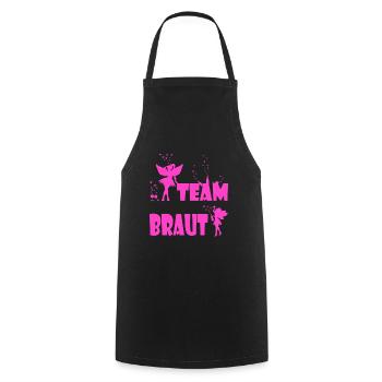 Team Braut JGA Alkohol Junggesellinnenabschied - Kochschürze - Schwarz - Vorne - AI Model Male 185 dark (185cm)