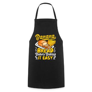 Drôle de vêtements de cuisson au pain aux bananes - Tablier de cuisine - noir - Devant - AI Model Male 185 dark (185cm)