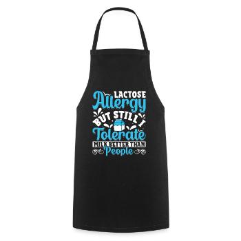 Lactose Intolerant Dairy - Cooking Apron - black - Front - AI Model Male 185 dark (185cm)