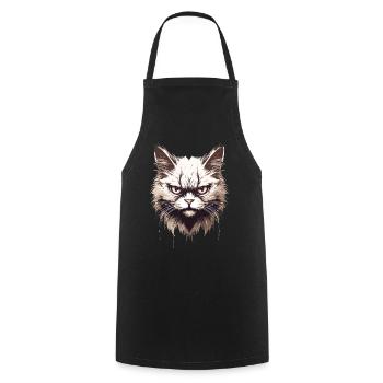 Chat agacé Chat Face Evil House Chat - Tablier de cuisine - noir - Devant - AI Model Male 185 dark (185cm)
