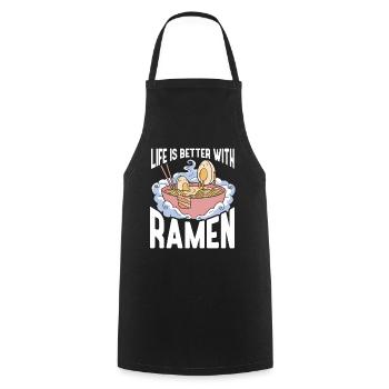 Ramen Cadeau Soupe de nouilles japonaises Ramen - Tablier de cuisine - noir - Devant - AI Model Male 185 dark (185cm)