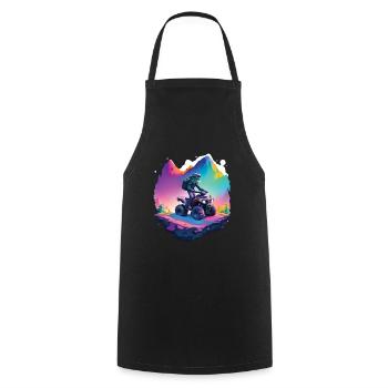 Quad Bike Outdoor Tour Race Quad Rider Design - Cooking Apron - black - Front - AI Model Male 185 dark (185cm)