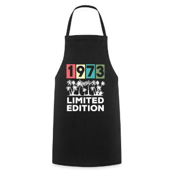 50th Birthday Vintage 1973 Limited Edition - Cooking Apron - black - Front - AI Model Male 185 dark (185cm)
