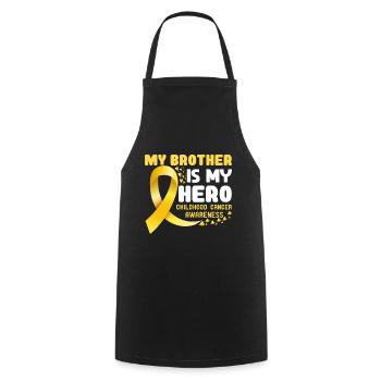Brother Is Hero Ribbon Childhood Cancer Awareness - Cooking Apron - black - Front - AI Model Male 185 dark (185cm)