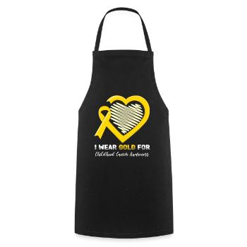 Wear September Ribbon Childhood Cancer Awareness - Cooking Apron - black - Front - AI Model Male 185 dark (185cm)