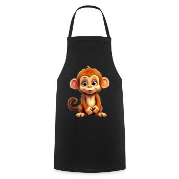 Niedlicher Affe für Kinder für Kinder - Kochschürze - Schwarz - Vorne - AI Model Male 185 dark (185cm)