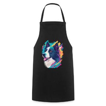 Border Collie Hunde Liebe Hund Haustier Design - Kochschürze - Schwarz - Vorne - AI Model Male 185 dark (185cm)