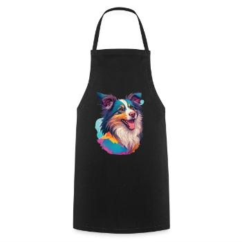 Australian Shepherd Dog Dog Dog Friend Pet - Cooking Apron - black - Front - AI Model Male 185 dark (185cm)