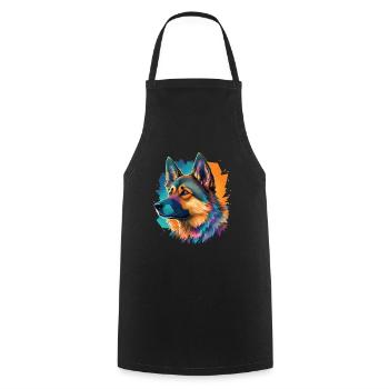 German Shepherd Best Friend and Dog - Cooking Apron - black - Front - AI Model Male 185 dark (185cm)