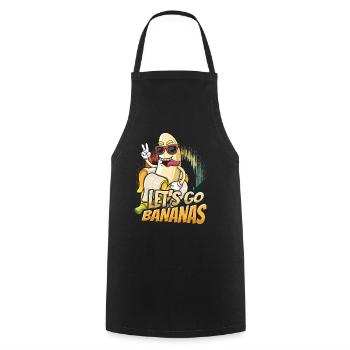 Happy Crazy Banana Meme Let Us Go Banana - Cooking Apron - black - Front - AI Model Male 185 dark (185cm)