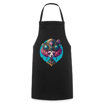 Funny Steampunk Poodle Vintage Dog Design - Cooking Apron - black - Front - AI Model Male 185 dark (185cm)