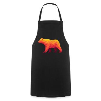 Geometrische Grizzly-Kunst in warmen Tönungen - Kochschürze - Schwarz - Vorne - AI Model Male 185 dark (185cm)