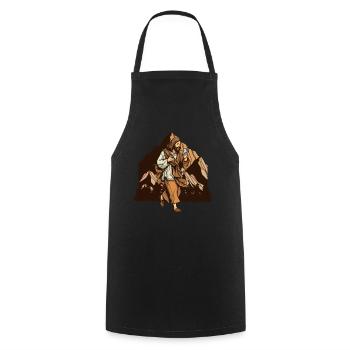 Jésus comme géocacheur - Geocaching Geocacher - Tablier de cuisine - noir - Devant - AI Model Male 185 dark (185cm)