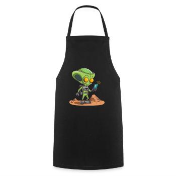 Alien als Geocacher - Geocaching Geocacher - Kochschürze - Schwarz - Vorne - AI Model Male 185 dark (185cm)