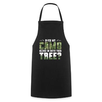 Mon camouflage convient-il à cet arbre? - Géocaching - Tablier de cuisine - noir - Devant - AI Model Male 185 dark (185cm)