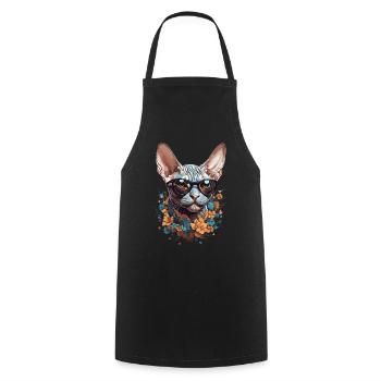 Stilvolle Sphinx Katze Design für Katzenliebhabe - Kochschürze - Schwarz - Vorne - AI Model Male 185 dark (185cm)