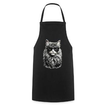 Chat de forêt norvégien Chat frais et animal de compagnie - Tablier de cuisine - noir - Devant - AI Model Male 185 dark (185cm)