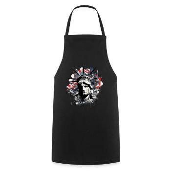 New York City Statue of Liberty USA America Fan - Cooking Apron - black - Front - AI Model Male 185 dark (185cm)