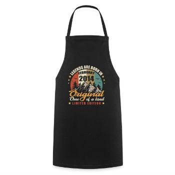 Original Legends Are Born In February 2014 - LE 🎉 - Cooking Apron - black - Front - AI Model Male 185 dark (185cm)