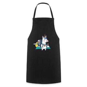 Licorne en tant que géocacheur - Geocaching Geocacher - Tablier de cuisine - noir - Devant - AI Model Male 185 dark (185cm)