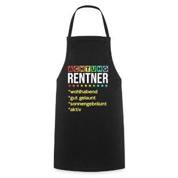 Achtung Rentner Lustige Renten Sprüche Rente Motiv - Kochschürze - Schwarz - Vorne - AI Model Male 185 dark (185cm)