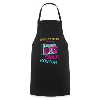 Das ist mein 90er Kostüm - Kochschürze - Schwarz - Vorne - AI Model Male 185 dark (185cm)