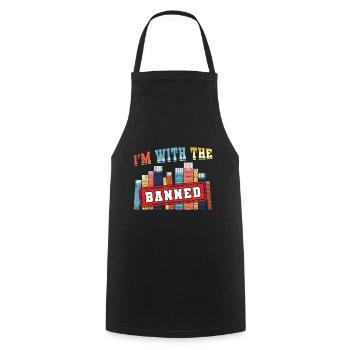 With The Banned Book Lover Reader Read Ban - Cooking Apron - black - Front - AI Model Male 185 dark (185cm)