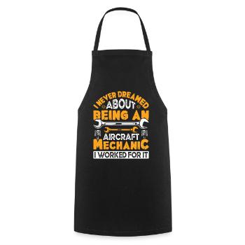 Love Airplane aviation - Cooking Apron - black - Front - AI Model Male 185 dark (185cm)